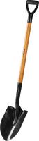 Лопата "Профи-10" штыковая для земляных работ, деревянный черенок, с рукояткой, ЗУБР Профессионал