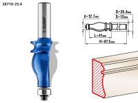 Фреза кромочная фигурная №5,  25, 4мм, рабочая длина-41мм, хв.-12мм, d-12, 7мм, ЗУБР Профессионал