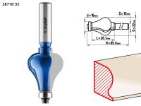 Фреза кромочная фигурная №7,  32мм, рабочая длина-38, 1мм, хв.-12мм, d-16мм, ЗУБР Профессионал