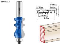 Фреза кромочная фигурная №2,  22, 2мм, рабочая длина-40, 5мм, хв.-12мм, d-12, 7мм, ЗУБР Профессионал