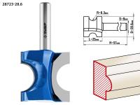 Фреза полустержневая,  28, 6мм, рабочая длина-25мм, радиус-6, 3мм, хв.-8 мм, ЗУБР Профессионал