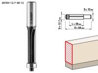 Фреза кромочная прямая с нижним подшипником, 12,7 мм, ЗУБР Профессионал