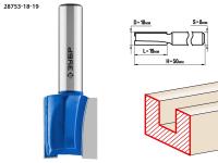 Фреза пазовая прямая,  18 мм, рабочая длина-19мм, хв.-8 мм, ЗУБР Профессионал