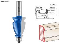 Фреза кромочная фигурная №3,  44, 5мм, рабочая длина-28 мм, хв.-12мм, d-12, 7мм, ЗУБР Профессионал