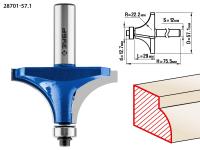 Фреза кромочная калевочная №1, 57,1мм, ЗУБР Профессионал
