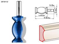 Фреза кромочная фигурная №9,  32мм, рабочая длина-57, 2мм, хв.-12 мм, ЗУБР Профессионал