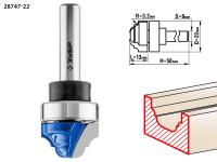 Фреза пазовая фасонная с верхним подшипником, 22мм, ЗУБР Профессионал