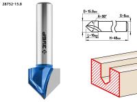 Фреза пазовая галтельная V-образная, 15,8 мм, ЗУБР Профессионал