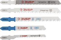 Набор ЗУБР "ЭКСПЕРТ" Полотна для эл/лобзика, по дереву, металлу, цветному металлу, EU-хвост., 10шт