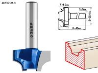 Фреза пазовая фасонная №1,  25, 4мм, рабочая длина-14мм, радиус-6, 3мм, хв.-8 мм, ЗУБР Профессионал