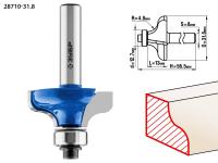Фреза кромочная калевочная №8, 31,8 мм, ЗУБР Профессионал