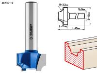 Фреза пазовая фасонная №1,  19мм, рабочая длина-11мм, радиус-3, 2мм, хв.-8 мм, ЗУБР Профессионал