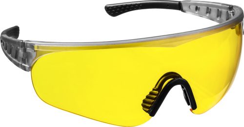 Защитные жёлтые очки STAYER PRO-X широкая монолинза, открытого типа
