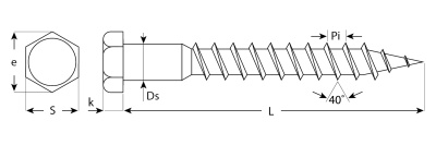 Шурупы ШДШ с шестигранной головкой (DIN 571), 200 х 10 мм, 200 шт, ЗУБР