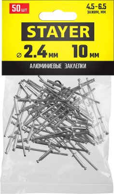 Алюминиевые заклепки Pro-FIX, 2.4 х 10 мм, 50 шт., STAYER Professional