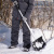 Лопата для уборки снега пластиковая, 470х350х1340 мм, алюминиевый черенок, Россия// Сибртех