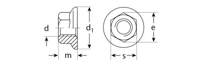 Гайка DIN 6923 с фланцем, M10, 4 шт, кл. пр. 6, оцинкованная, ЗУБР