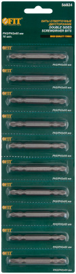 Биты CrMo сталь S2 Профи, упаковка блистер, двухсторонние 65 мм РН2/РН2, 10 шт.