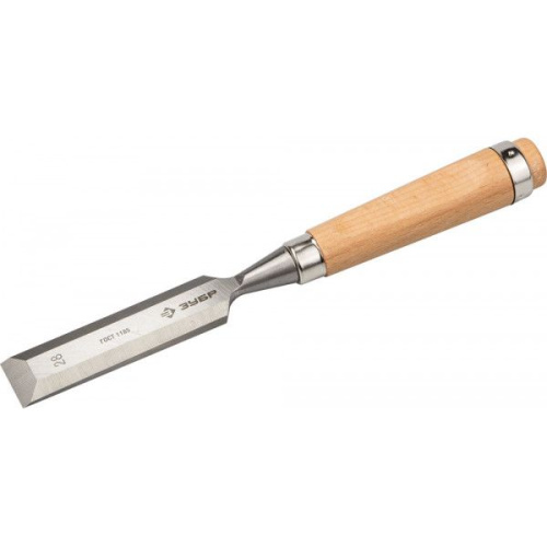 Стамеска-долото ЗУБР "ЭКСПЕРТ" с деревянной ручкой, хромованадиевая, 28 мм 