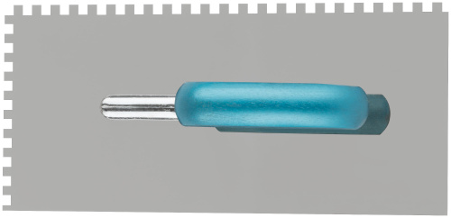 Гладилка нержавеющая с деревянной ручкой, 280х130 мм зубчатая, зуб  6х6 мм