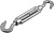 Талреп DIN 1480, крюк-крюк, М10, 1 шт, кованая натяжная муфта, оцинкованный, ЗУБР