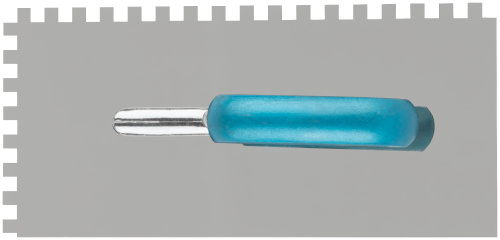 Гладилка нержавеющая с деревянной ручкой, 280х130 мм зубчатая, зуб  8х8 мм