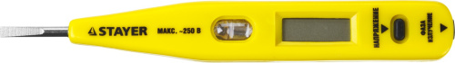 Тестер напряжения STAYER "MASTER" цифровой со световым индикатором, 12-220В, 125мм