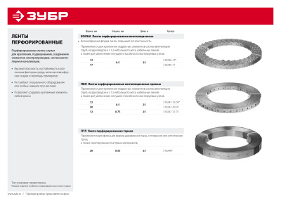 Перфорированная тарная лента ПТЛ, 20х0.55мм, 25м, ЗУБР