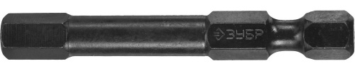 Биты ЗУБР "ПРОФИ" HEX6, тип хвостовика E 1/4", 50 мм, 2шт, на карточке