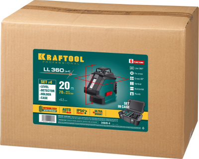 Нивелир лазерный "LL360-4", KRAFTOOL 34645-4