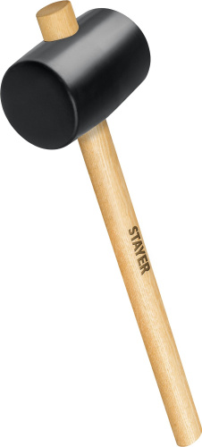 Киянка STAYER резиновая черная с деревянной ручкой, 450г