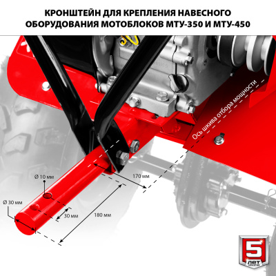 Усиленный бензиновый мотоблок с понижающей передачей ЗУБР, 7 л.с.