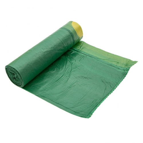 Пакеты для мусора с завязками 35 л x 15 шт. зеленые, Home Palisad