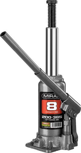 Домкрат гидравлический бутылочный, 8т, 200-385 мм, MIRAX 43260-8