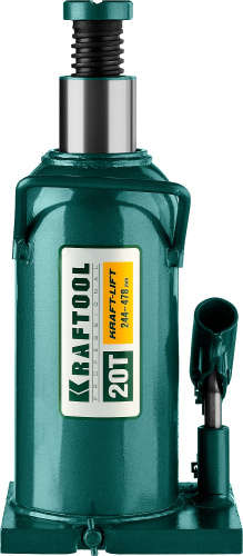 Домкрат гидравлический бутылочный "Kraft-Lift", сварной, 20т, 244-478 мм, KRAFTOOL 43462-20