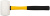 Киянка резиновая белая, фиберглассовая ручка 70 мм ( 680 гр )