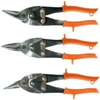 Ножницы по металлу, 250 мм, обрезиненные рукоятки, 3 шт. (прямые, левые, правые) Sparta