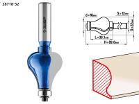 Фреза кромочная фигурная №7,  32мм, рабочая длина-38, 1мм, хв.-12мм, d-16мм, ЗУБР Профессионал