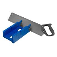 Стусло пластиковое синее,4 угла для запила+пила 450мм Сибртех