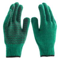 Перчатки трикотажные усиленне, цвет зеленый, гелевое ПВХ-покрытие, 7 класс, Россия Сибртех