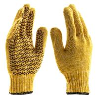Перчатки трикотажные усиленные, цвет желтый, гелевое ПВХ-покрытие, 7 класс, Россия Сибртех