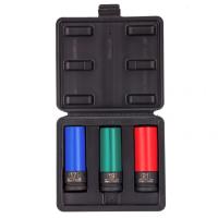 Набор головок ударных 6-гранных удлиненных для колесных дисков (17,19,21 мм) 1/2" 3 предм. Stels