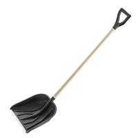 Лопата для уборки снега пластиковая, 400х390х1470 мм, деревянный черенок, Россия// Сибртех