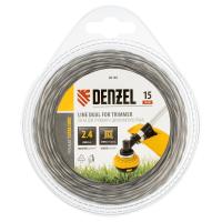 Леска двухкомпонентная для триммера квадратная витая 2,4мм х 15м, EXTRA CORD Denzel