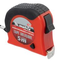 Рулетка Double fixation, 5 м х 19 мм, обрезиненный корпус, двойная плавная фиксация Matrix