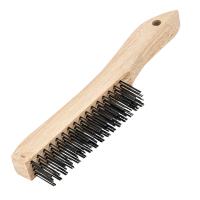 Щетка зачистная 4-х рядная, закаленная прямая проволока с деревянной ручкой Сибртех