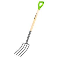 Вилы 4-рогие, огородные, кованые, 195х295х1165 мм, деревянный лакированный черенок// Сибртех