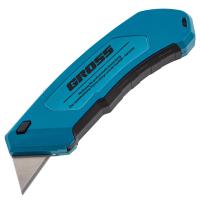 Нож 130 мм, алюм. корпус, выдв. трапец. лезвие 18 мм (SK-5), клипса для ремня, 4 лезвия Gross