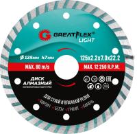 Диск отрезной алмазный комбинированный турбо GreatFlex Light, 230 x 2.6 x 7.0 x 22.2 мм