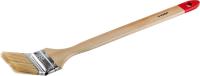 Кисть радиаторная угловая ЗУБР "УНИВЕРСАЛ-МАСТЕР", натуральная щетина, деревянная ручка, 63мм
